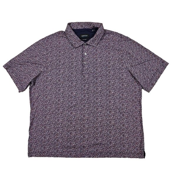 Bugatchi OoohCotton Tech Polo Shirt 8-Way Stretch Navy Dotted XL - Picture 1 of 7